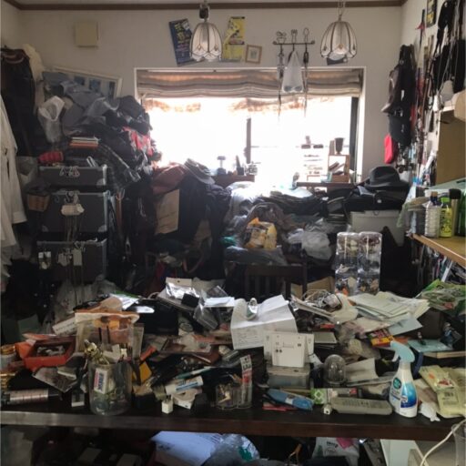 ため込み症の夫が集めた物で溢れるリビング